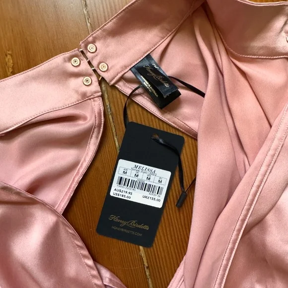 Honey Birdette Melissa Blush pink onesie Romper New MEDIUM $185 - Picture 6 of 6